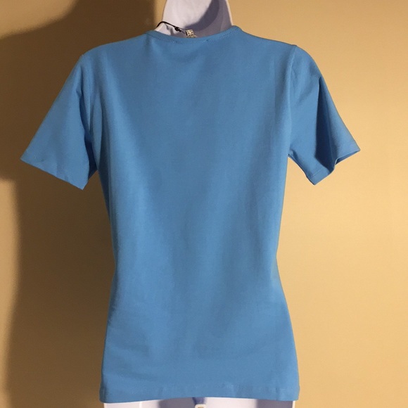 Basic By Yest Yemi Light Blue V-Neck T-Shirt Size 12 New with Tags - Picture 4 of 13